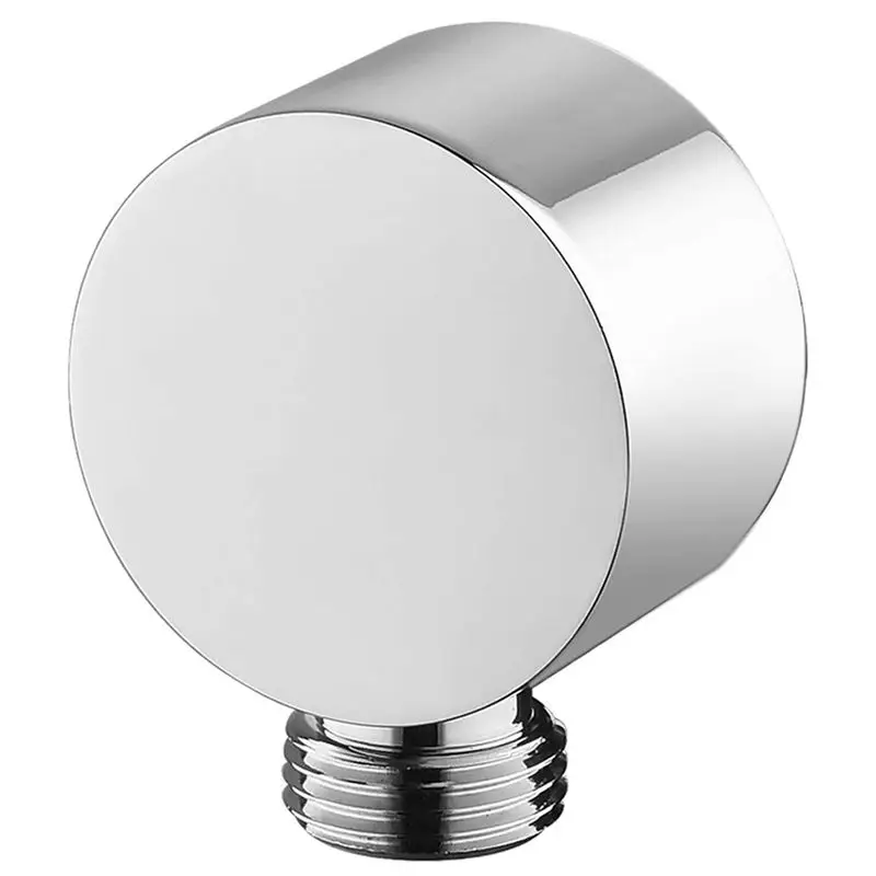 

AB11-3X Wall Supply Elbow,Brass Round Wall Mount Shower Hose Connector Accessories G1/2Inch Water Outlet For Shower-Silver
