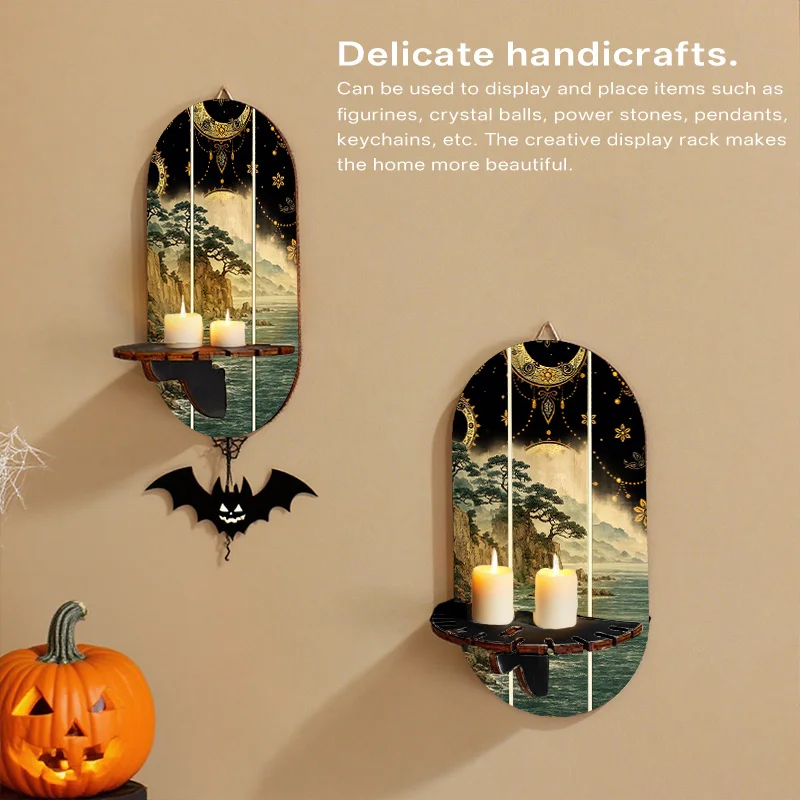 Estante Decorativo de Pared con Diseño de Pino Costero en 2D - Estante y Porta Llaves Minimalista Japonés, Ideal para Pascua, Día de la Madre
