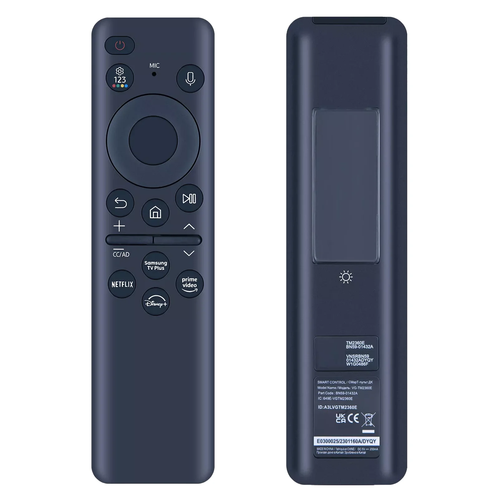 Replacement BN59-01432A BN59-01432D BN59-01454A Voice Remote Control Compatible with Samsung TV Solar-Rechargeable Model
