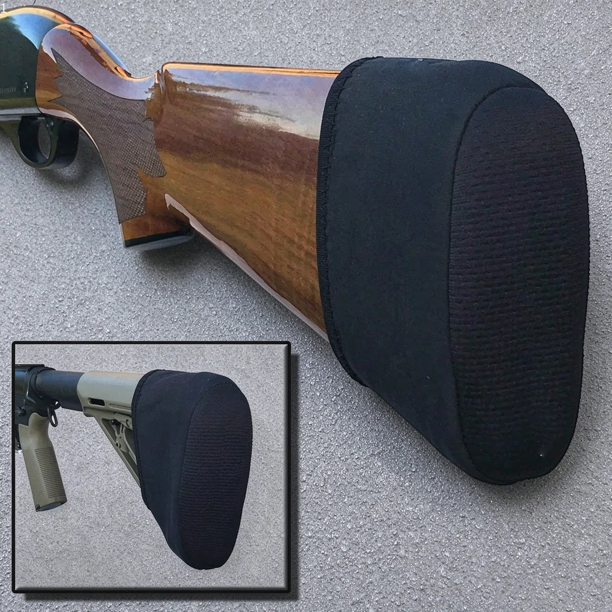 Tactical Slip On Buttstock Recoil Pad Filled Rifle Buttpads Reduces Felt Recoil Up for AK47 AK74 Hunting Accessories Black