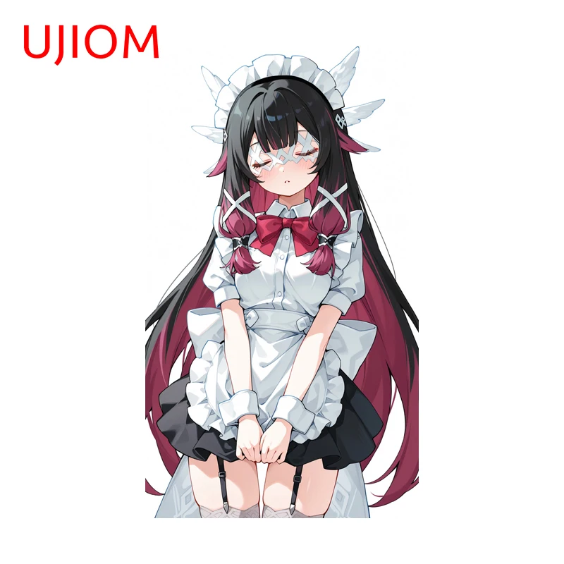 UJIOM Maid Colombia Genshin Impact Wall Stickers Attractive Attractive Door Stopper Decal Sunscreen Picture Room Decoration