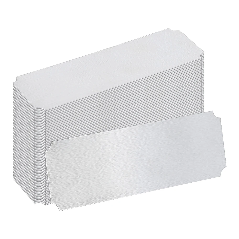 

60Pcs Rectangle Aluminium Plate Metal Sheets Silver 75x25x0.2mm