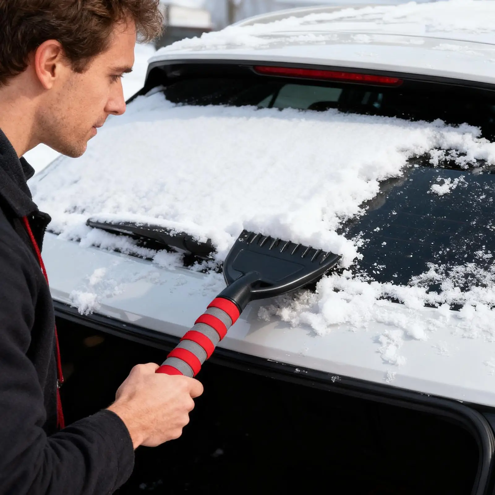 Snow Shovel For Car Ergonomic Portable Auto Supplies With Silicone Handle Lightweight Snow Shovels For Truck SUV Vehicle Roof