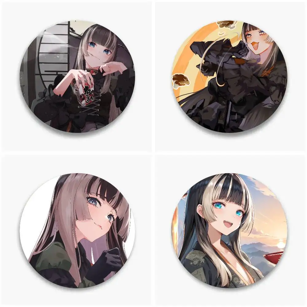 J Kufuutei Raden الرسوم المتحركة H-Hololive شارات أنيمي شارة ليزر مستديرة الكرتون بروش الملابس ظهره اكسسوارات التلبيب