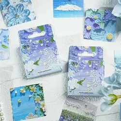 46pcs Creative and Beautiful Oil Painting, Fresh and Romantic Summer Scenery Collage,DIY,Skateboard,Helmet,Decoration Stickers