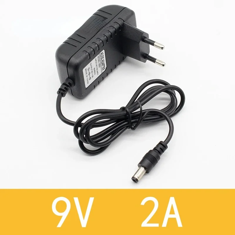 1 sztuk wysokiej jakości AC/DC 9V 2A zasilacz impulsowy odwrócona polaryzacja ujemna zewnętrzna wtyczka EU 5.5mm x 2.1mm-2.5mm