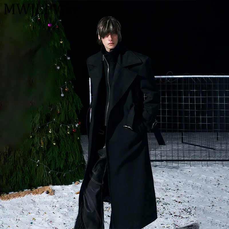 

Мужское зимнее пальто MWJLPWQ из искусственной замши, имитирующее двухслойное изделие, с утеплителем, длинное, шерстяное, с воротником-стойкой, длинными рукавами, повседневное, уличный стиль, 13118