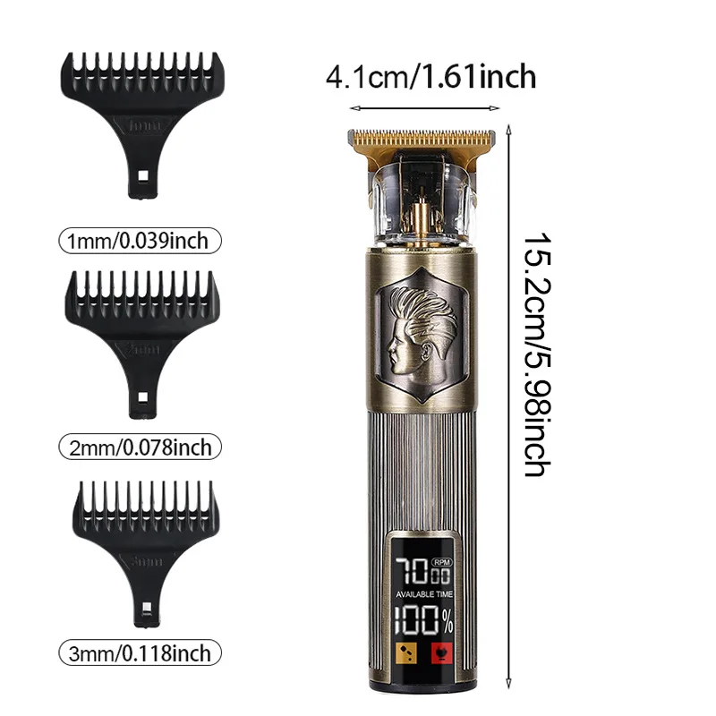 T9 Electric Push Scissors Home Haircut Pusher Three Gear Speed Adjustment Professional Carving Oil Head Shaving Head Electric BA