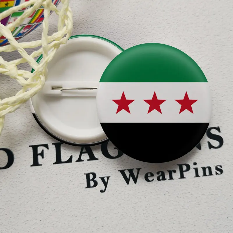 Syrian Arab Republic National Flag Lapel Pins Country Badges Brooch