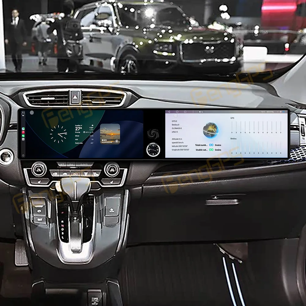 12.3 Inch Dual Screen Android 13 Car Radio CarPlay For Honda CR-V 2017-2021 Touch Screen Multimedia Player Head Unit DSP Auto
