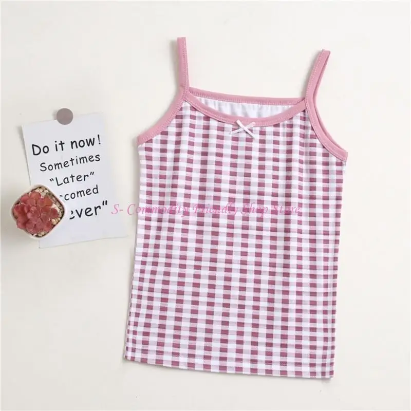 

85AE летняя майка для девочек от 3 до 8 лет, топ на бретельках, детская одежда для девочек, топы без рукавов, весенняя майка,