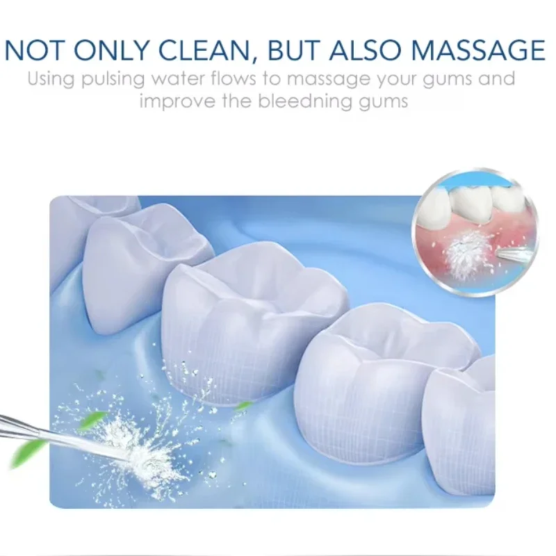 منظف الأسنان عن طريق الفم الري جهاز تنظيف الأسنان بالماء 600 مللي IPX7 مقاوم للماء 7 نصائح متعددة الوظائف لنظافة الأسنان عن طريق الفم والسفر المنزلي