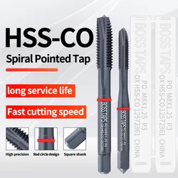 BOSS TAPS HSS-CO Red Ring JIS Standard With OX Spiral Pointed Tap M2 M3 M4 M5 M6 M7 M8 M9 M10 M11 M12 Machine Screw Thread Taps