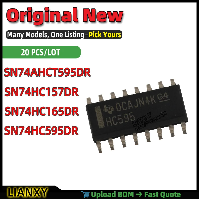 SN74HC165DR SN74HC157DR SN74AHCT595DR SN74HC595DR SOIC-16 8-Bit Shift Register New Original