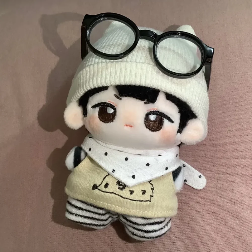 

Футболка с изображением ежа, 10 см, хлопковая кукольная одежда, полосатая шляпа, костюм, одежда для куклы, креативный забавный комплект одежды для куклы, аксессуары для кукол