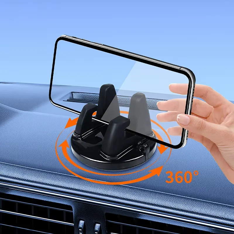QXNY Phone Holder Car 360 Degree Pad Dashboard Anti Slip Stand Cell Phone Support in Car Monitor for Phone 15 14 13 Pro Max Plus
