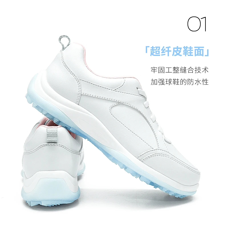 TTYGJ Golf Shoes for Women, Waterproof, Super-fiber Shoes, High-elastic Sole, Anti-side-slip, Non-spike Sole, Sneakers