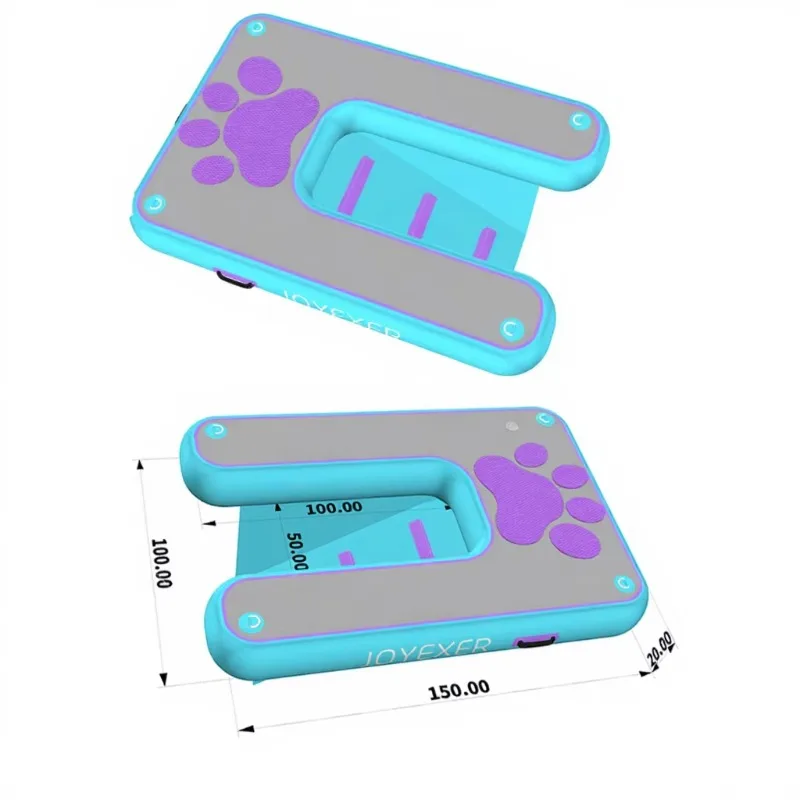 Original Inflatable Pup Plank Dog Float Floating Ramp Ladder Foldable Inflatable Dog Paw Ramp for Boats Docks and Pools