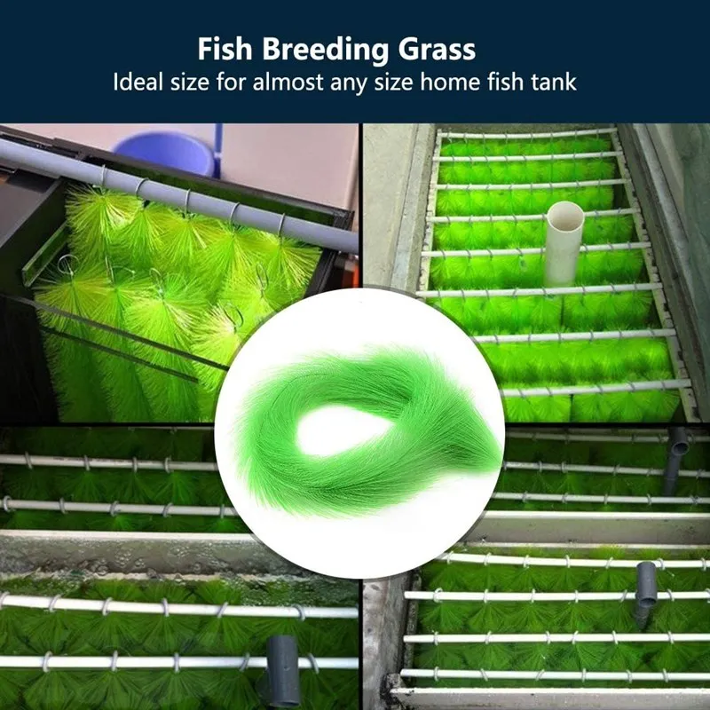 60/100cm Fish Breeding Grass Goldfish Spawning Incubator Aquaculture Koi Fish Pond Hatching Grass Brush 수족관 용품 acquario