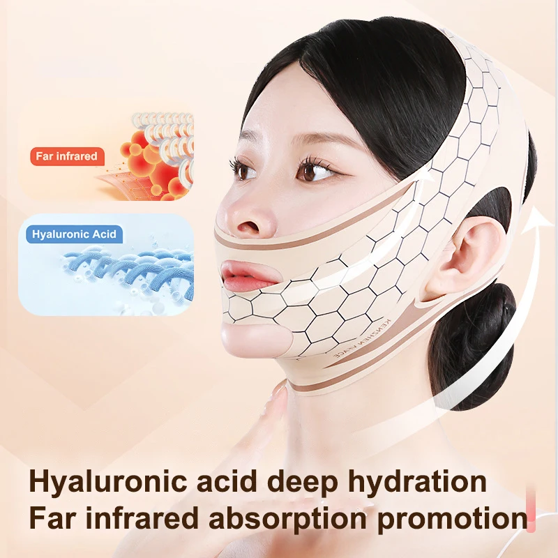 Mento Guancia Benda dimagrante Linea a forma di V Maschera di sollevamento Maschera per il viso in poliestere elastico Bellezza Salute Fascia antirughe Fascia per dormire