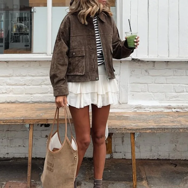 

Women's Retro Fashion Casual Loose Pilot Jacket