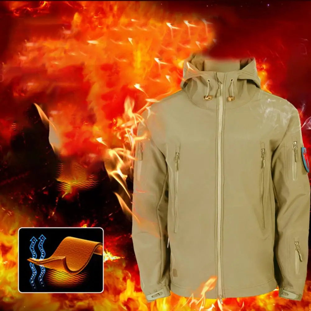 Jaqueta Soft Shell e calças cargo masculino, à prova de vento, impermeável, quente, velo, inverno