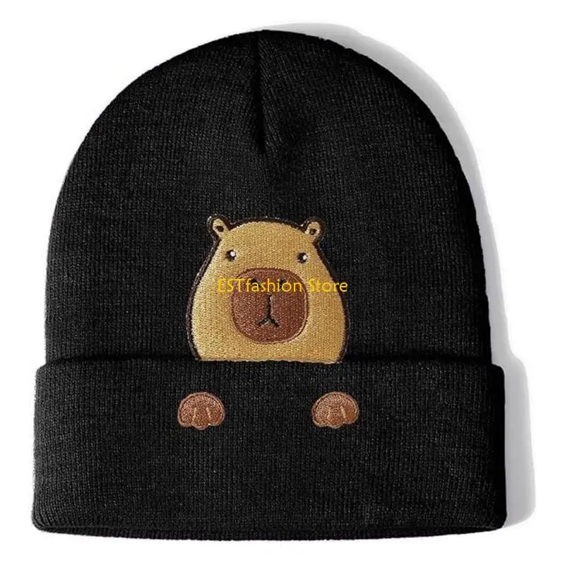 Y5GC Stretchy Capybara Embroidery Design Comfortable Animal Themed Hat