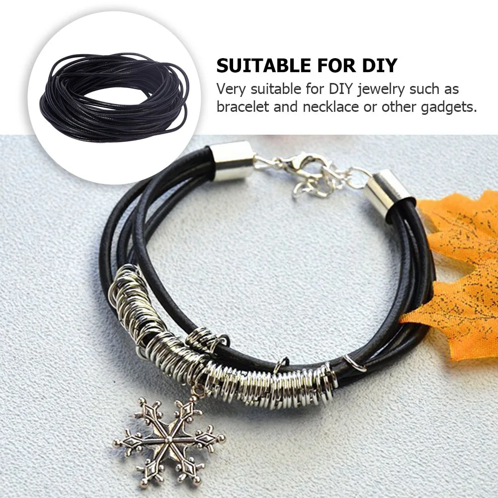 

1 Roll Cowhide Rope Sturdy Jewelry Making Black DIY Cord for Bracelet Necklace Accessories Crafting Cowhide Rope