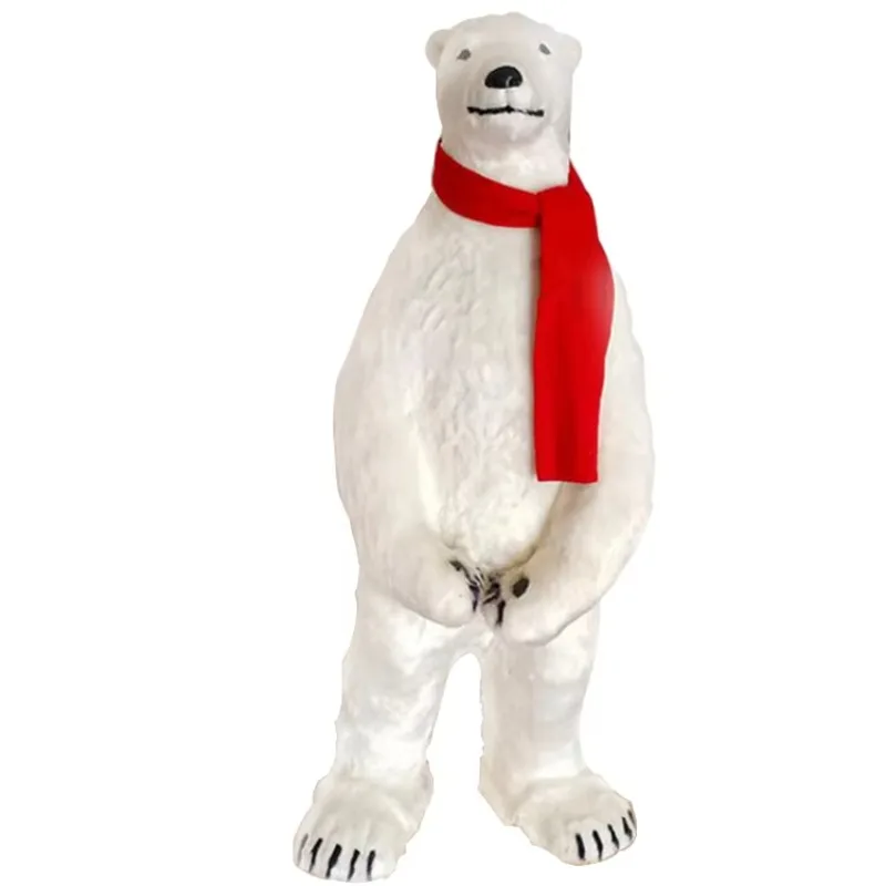 Outdoor Activities Arctic Statue Toy Life Size Simulation Standing Polar Bear Ornament Animal Decoration Christmas Set Props