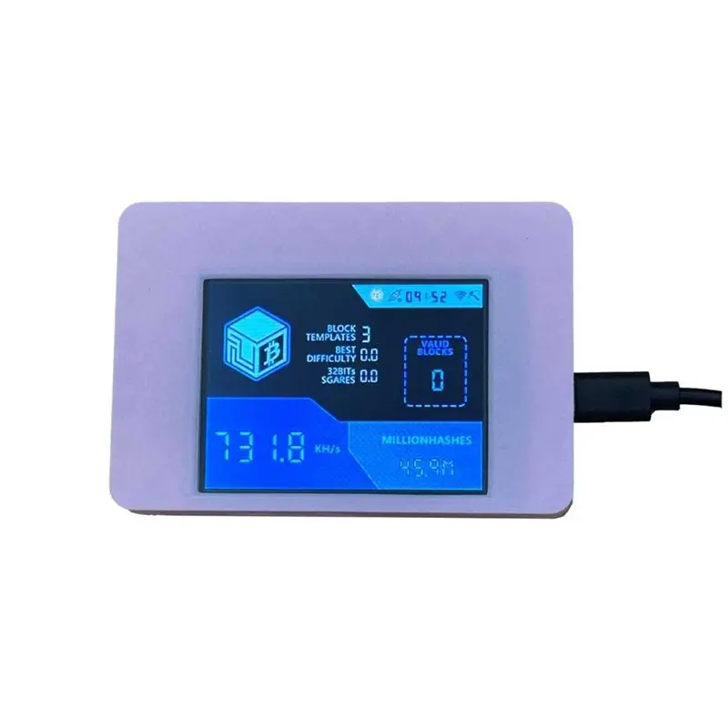 

Умный сенсорный экран, соло-майнер для биткойнов (BTC) 735 кГх/с, обновленный Nerdminerv2, криптомайнер Nmmining, 2,8 дюйма, для офиса и дома