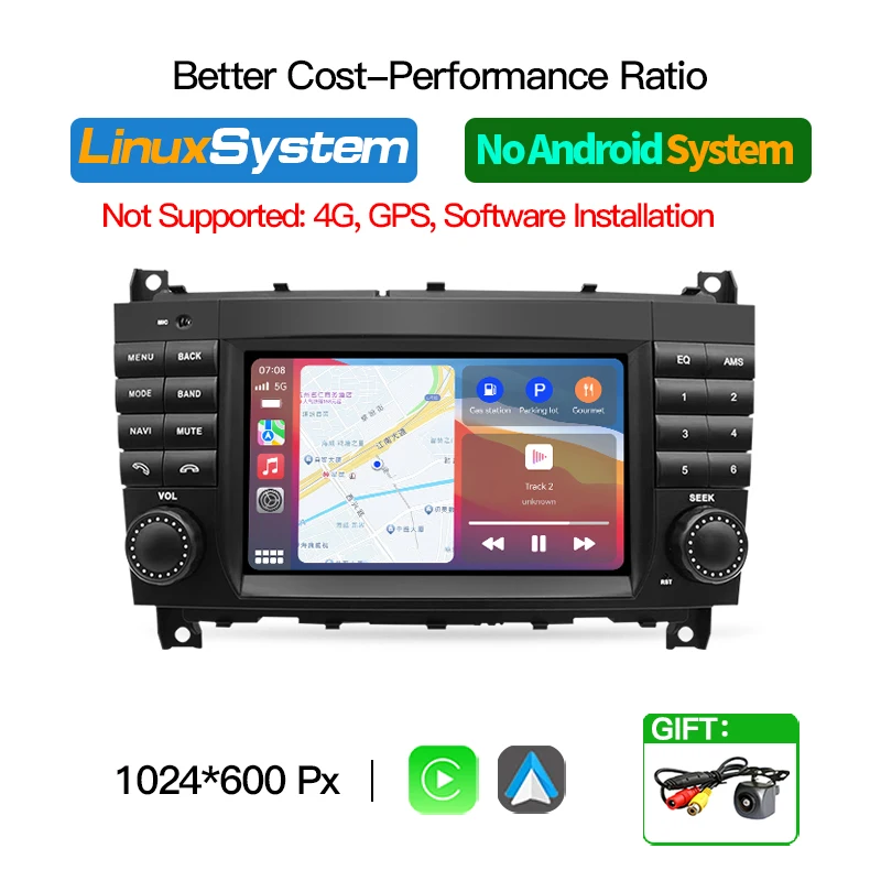 Voor Mercedes Benz W203 Klasse W169 B Klasse W245 Vito W639 GPS Navigatie WIFI Android 13 Draadloze Carplay Auto spelen Android Auto