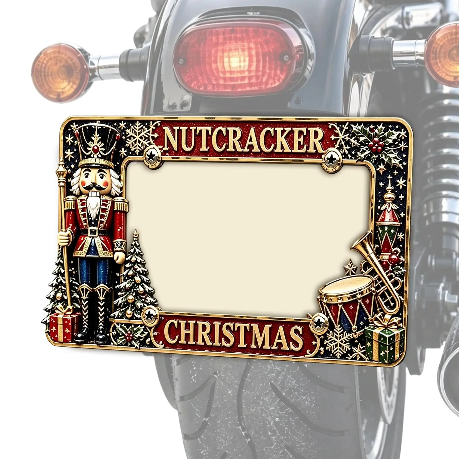 License Plate Frames For Motorcycles Christmas Motorbike Tag Supplies Motorbike Tag Cover Holder For Riders Collectors Modifiers