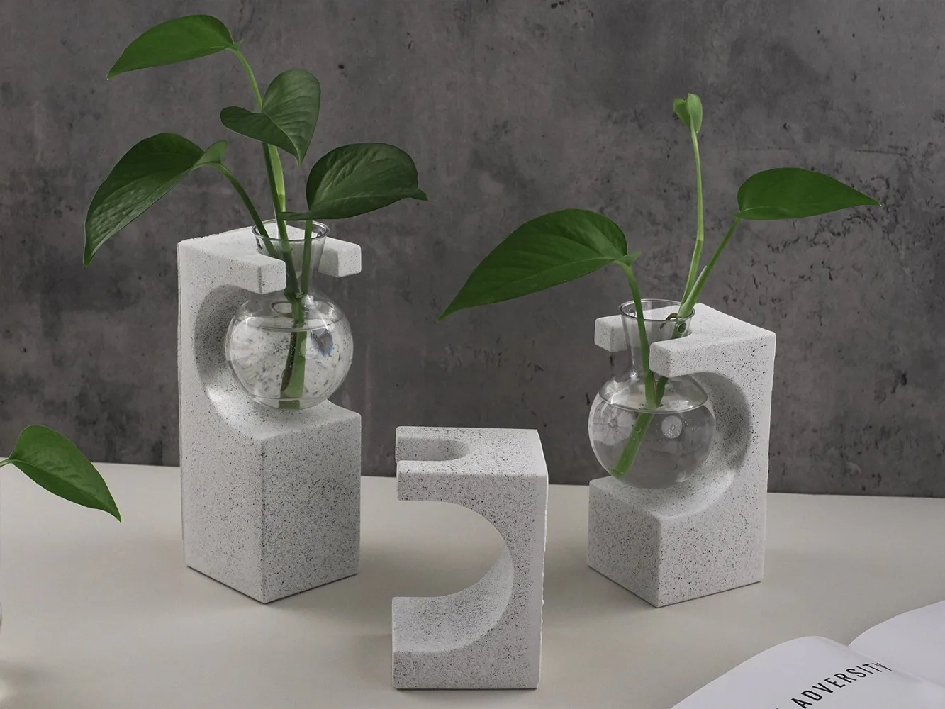 DIY Hydroponic Vase Silicone Mould Cube Rectangular Test Tube Water Culture Vase Gypsum Cement Mold Resin Dripping Mold Decor