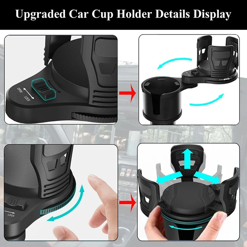 ABBN-Car حامل أكواب الماء متعدد الوظائف الدورية مركز وحدة التحكم كوب ماء مقطورة طبقة مزدوجة تخزين حامل أكواب السيارة