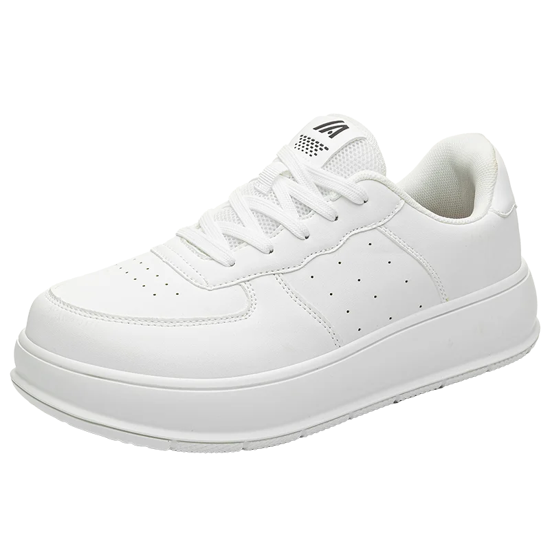 

minimalist fashion sports shoes for men, fabric and leather style, wide toe design, high pile sole