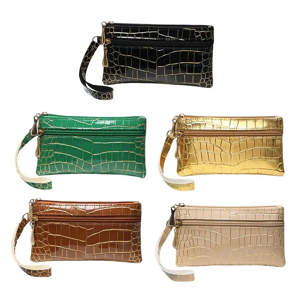 

PU Leather Card Holder Two Layers Large Capacity Coin Bags Long Waterproof Zipper Wallet for ID Credit Card Key Earphone Phone