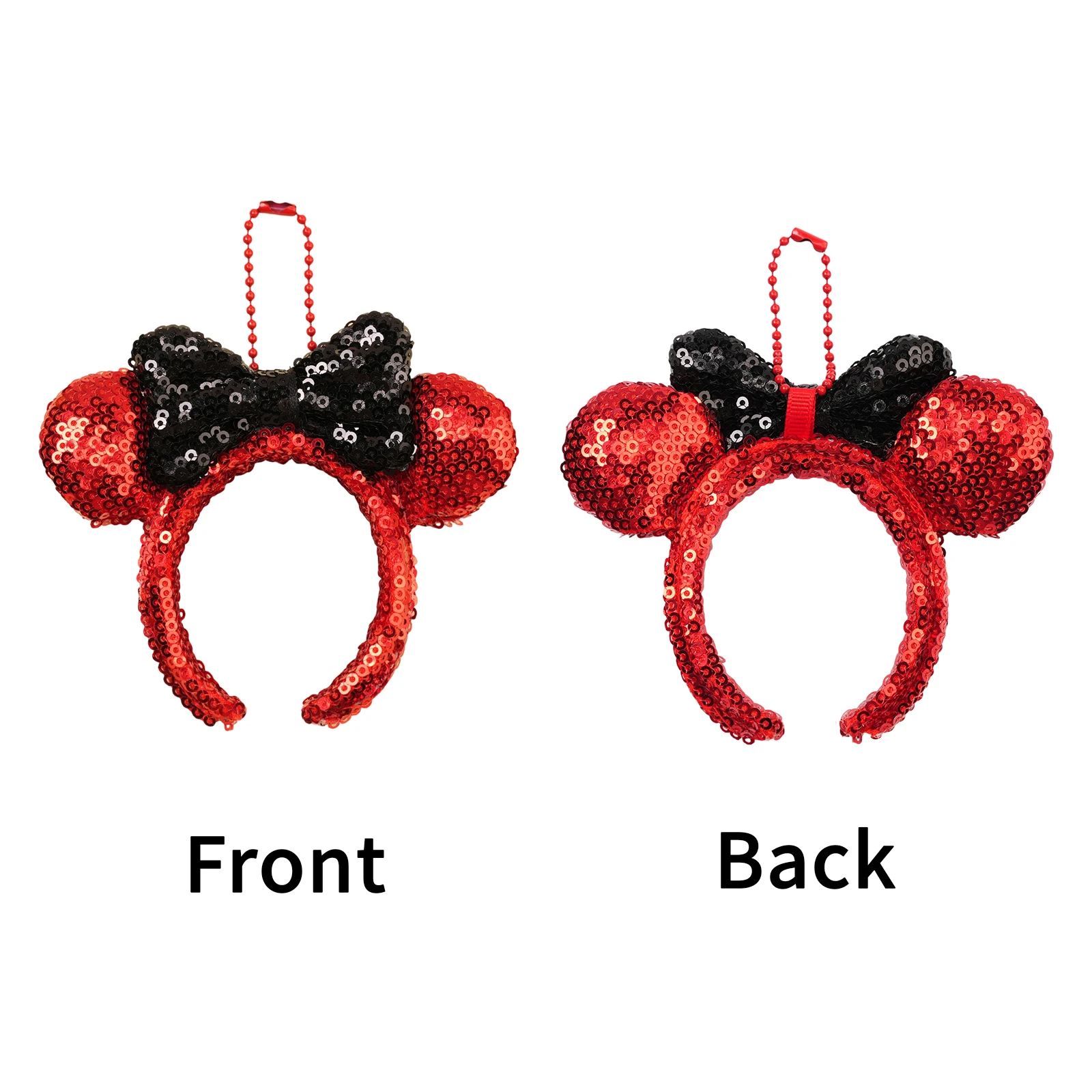 1pc Mini Pendant Hair Hoops Sequins Bow Mouse Ear Bag Camera Lens Decoration Exquisite Gift Girl Hair Accessory Keychain view 4