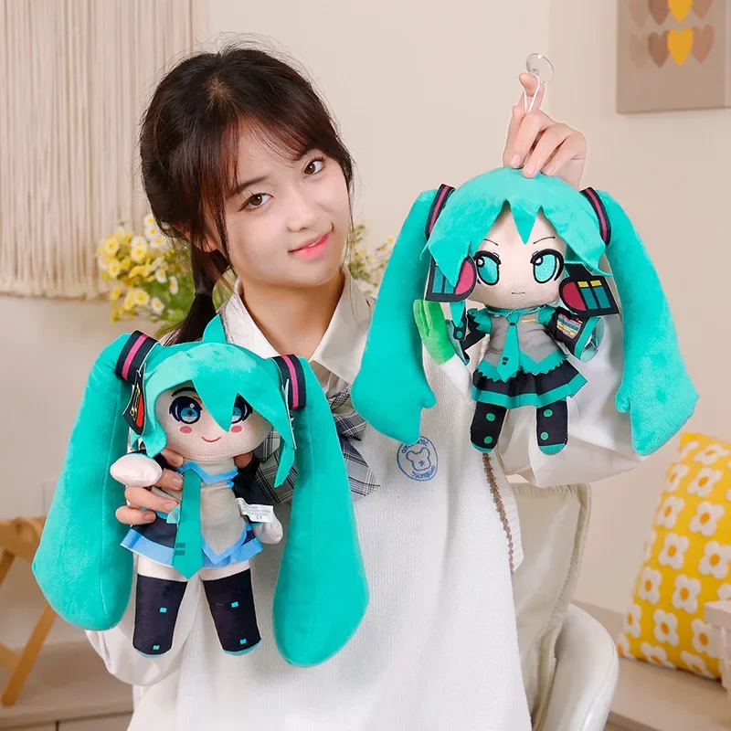 Cute Hatsune Miku Plush Toy Stuffed Anime Soft Vocaloid Doll with Scallion Gift for Girl Huggable Plushies Home Decor