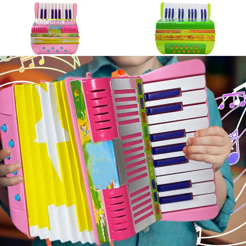 Accordion For Kids Small Accordion Toy 6Bass Button Accordion Musical Instrument Cute Lightweight Educational Toy For Girls & Bo