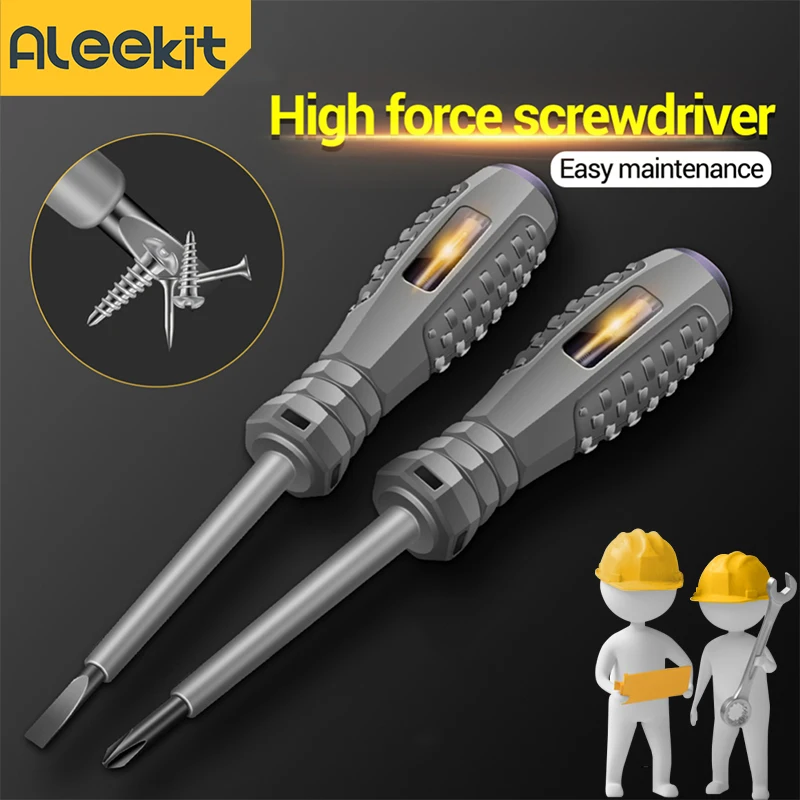 Aleekit Zero Fire Wire Tester Pen AC Contact Induction Test Pencil Detector Screwdriver Neon Lamp Indicator Cross Screwdriver