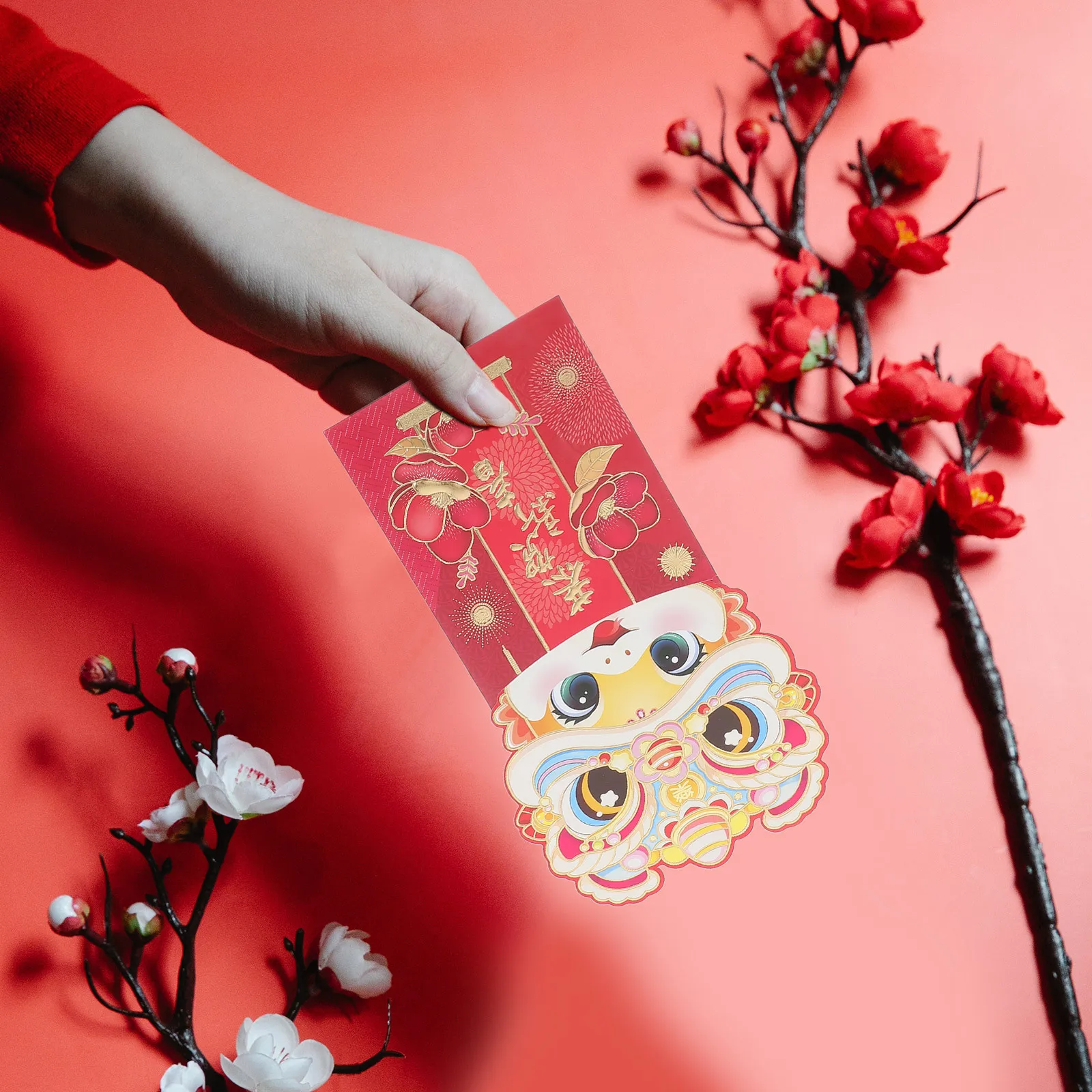 

6Pcs Red Envelope Chinese New Year Year of The Snake Lucky Money Packet Spring Festival Cartoon Red Packet for Cash Gifting