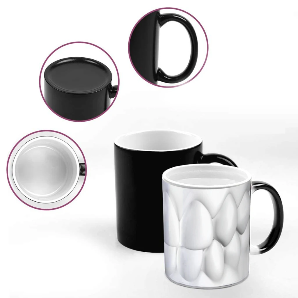 11oz White Teeth Smile Dental Art Personality Color Changing Heat Sensitive Mugs Blank Coffee Mugs Magic Drinking Water Tea Cup