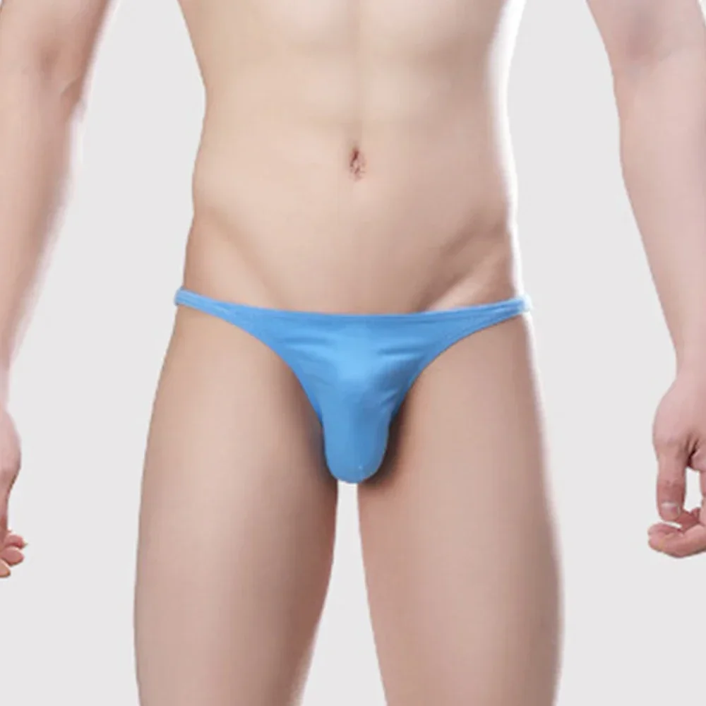 Men Bulge Pouch Briefs Breathable Soft Underpants Sexy Solid Bikini Trunks U-pouch Thong Comfortable Cotton Knickers Male Undies