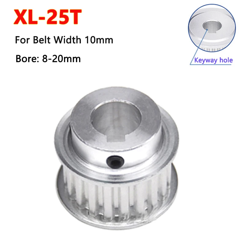 

1pc 25 Teeth XL Timing Pulley 25T Aluminum Alloy Synchronous Wheel for Belt Width 10mm Bore 8 10 12 12.7 14 15 16 17 18 20mm