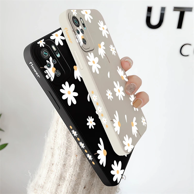 Phone Case For Xiaomi Redmi Note 10 11 12 13 Pro Max Plus 7 8 10S 11S Fashion Cute Daisies Soft Silicone Bumper Shockproof Cover