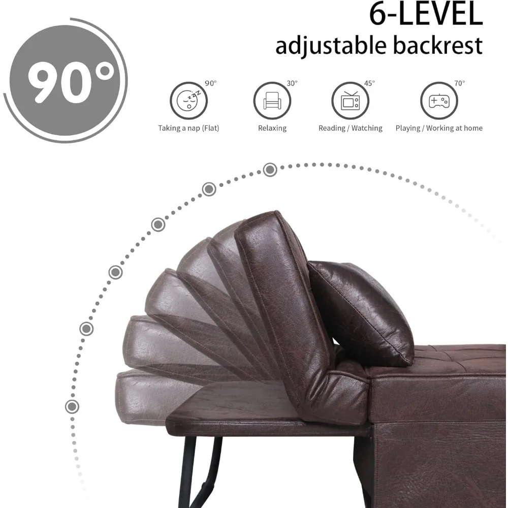 أريكة سرير، سرير أريكة من الكتان العثماني قابل للطي متعدد الوظائف 4 في 1 مع مسند ظهر قابل للتعديل وكرسي حديث قابل للتحويل fo #4