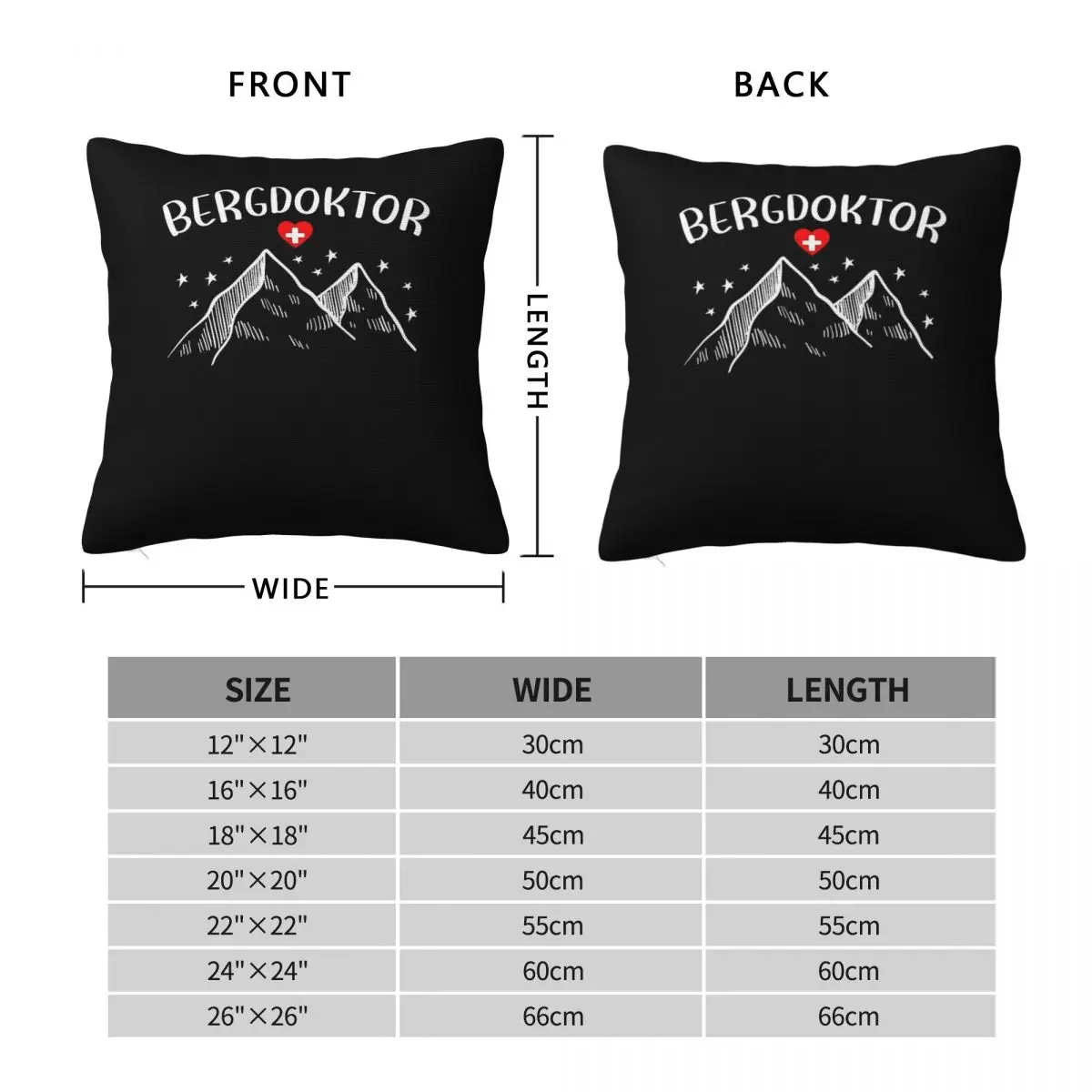 Bergdoktor Mountain Apres Ski Skiing Square Pillowcase Polyester Linen Velvet Creative Zip Decorative Home Cushion Case