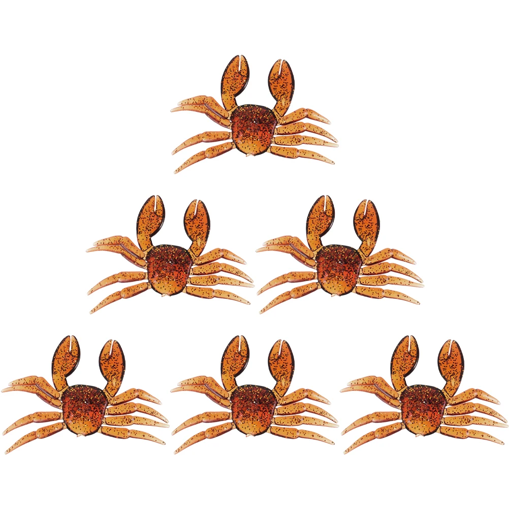 

6pcs Crab Fishing Lure Soft PVC Baits Simulation Tackle Wear Resistant Artificial Bright Color Bass Fishermen Reusable