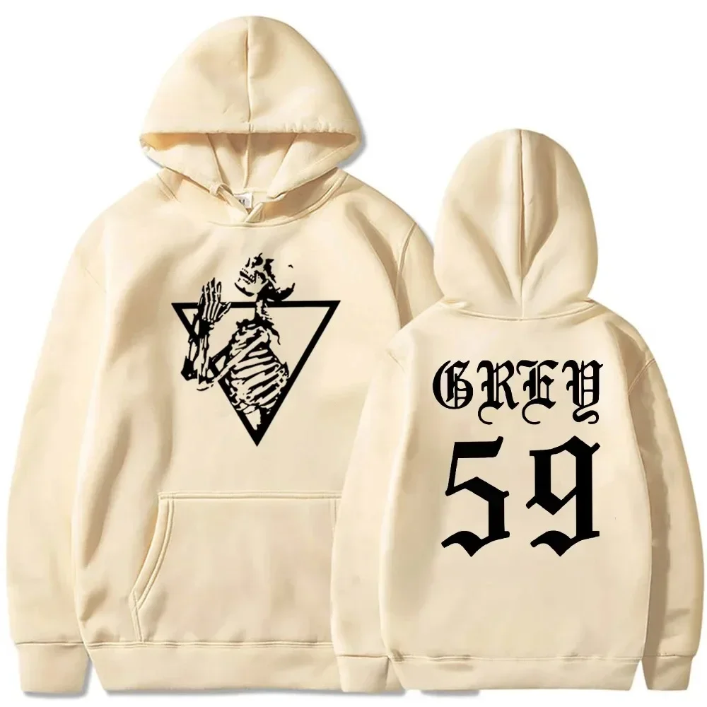 G59 Skeleton Hip Hop Musik Trendi Uniseks Pullover Kasual Nyaman Lembut Cetak Musim Gugur Bulu HoodiesSweater