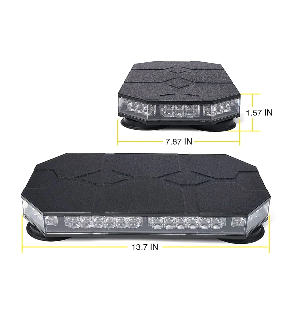 Car Warning Lamp 42 LED Roof Top Strobe With Controller For Truck Ambulance Snow Plow Magnetic Mount Emergency Safety Lights